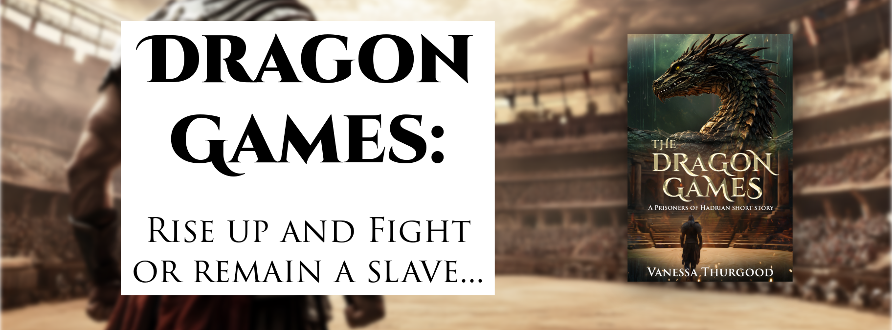 Blog post cover. Background a gladiator with his back to the camera facing an arena with a cheering crowd